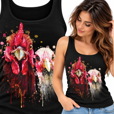 TANK TOP DAMSKI ZWIERZĘTA  KURCZAK 2